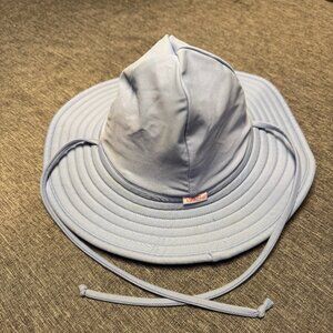 RUFFLE BUTTS sunhat w/ wide 3” brim sun protection - Sz 12 mo-2T - Light Blue